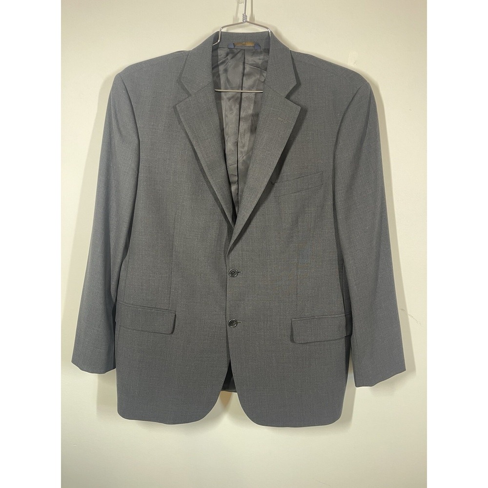 Brooks Brothers 346 Stretch 44R Sport Coat‎ Gray Wool Blend Two Button Vented